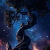 عکس-درخت-و-کهکشان-برای-تصویر-زمینه